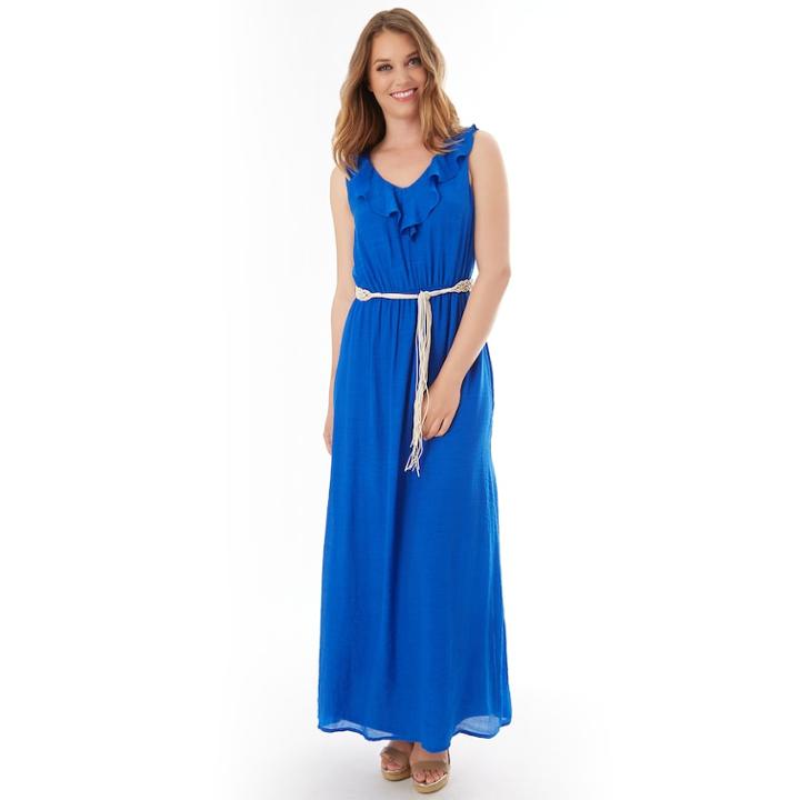 Women's Apt. 9&reg; Gauzy Ruffle Maxi Dress, Size: Medium, Brt Blue