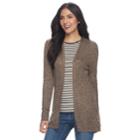 Women's Croft & Barrow&reg; Ribbed Open-front Cardigan, Size: Xxl, Med Beige