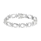 Sterling Silver Xo Bracelet, Women's, Size: 7.5, White
