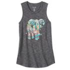 Girls 7-16 & Plus Size Mudd&reg; Patterned Graphic Tank Top, Girl's, Size: 14, Grey Other