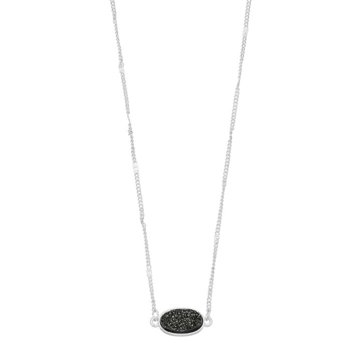 Lc Lauren Conrad Gray Stone Oval Pendant, Women's, Grey