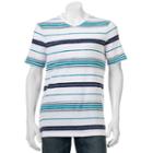 Big & Tall Urban Pipeline&reg; Maxflex Athletic-fit Striped V-neck Tee, Men's, Size: 3xl Tall, Turquoise/blue (turq/aqua)