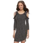 Juniors' Almost Famous Ruffle Cold Shoulder Bodycon Dress, Teens, Size: Xl, Black