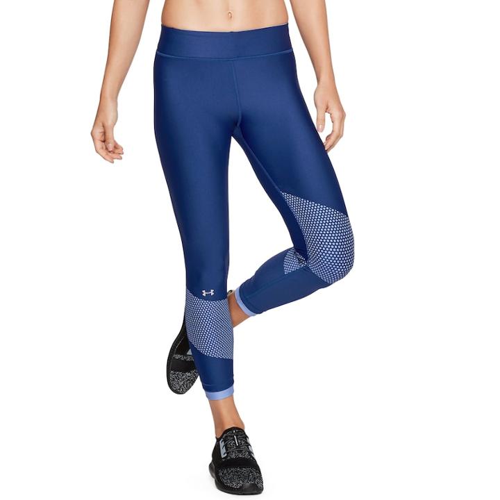 Women's Under Armour Heatgear Graphic Ankle Leggings, Size: Large, Purple