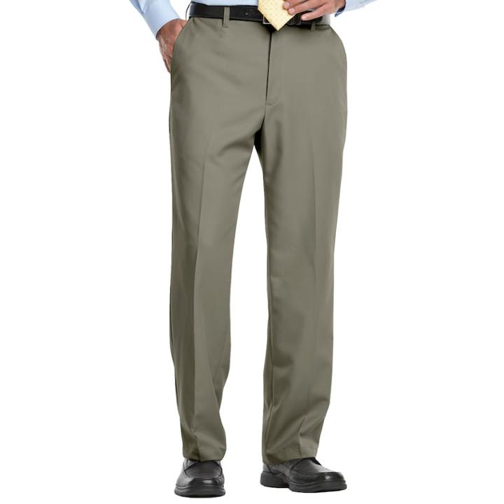 Big & Tall Haggar&reg; Cool 18&reg; Classic-fit Flat-front No-iron Expandable Waist Pants, Men's, Size: 46x30, Dark Green