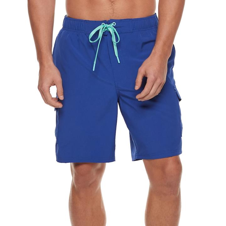 Men's Zeroxposur Axed Solid 4-way Stretch Swim Shorts, Size: Xxl, Dark Blue