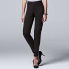 Petite Simply Vera Vera Wang Skinny Ponte Pants, Women's, Size: Pxl Short, Dark Brown