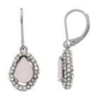 Simply Vera Vera Wang Pink & White Simulated Crystal Teardrop Earrings, Women's