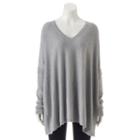 Women's Apt. 9&reg; V-neck Poncho Sweater, Size: L/xl, Med Grey