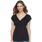 Maternity A:glow Surplice Nursing Tee, Women's, Size: L-mat, Black
