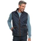 Men's Caribbean Joe Fleece-lined Quilted Vest, Size: Large, Blue (navy)