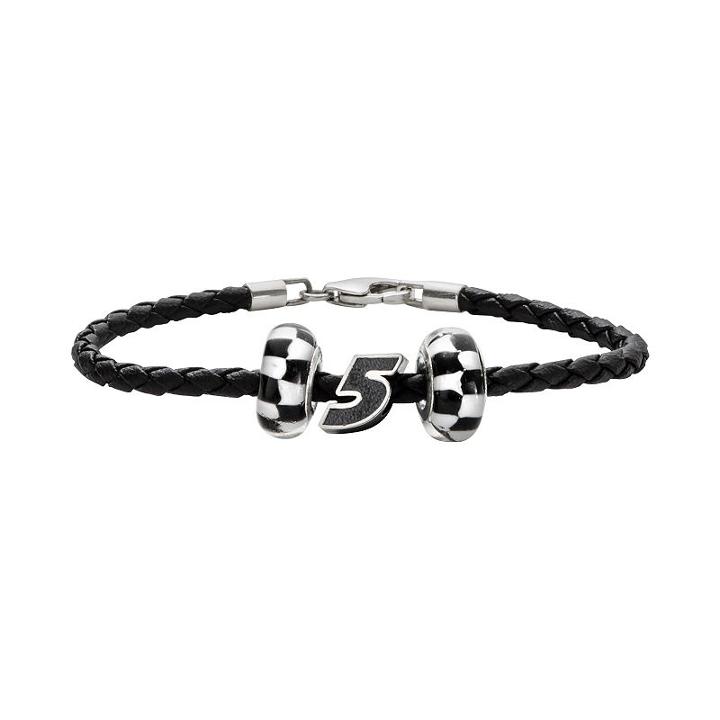 Insignia Collection Nascar Kasey Kahne Leather Bracelet And Bead Set, Women's, Size: 7.5, Multicolor