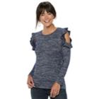 Women's Apt. 9&reg; Cold-shoulder Ruffle Top, Size: Xxl, Drk Purple