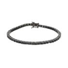 Sophie Miller Sterling Silver Black Cubic Zirconia Tennis Bracelet, Women's, Size: 7