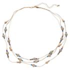 Wooden Bead Multi Strand Station Necklace, Women's, Multicolor