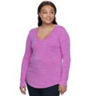 Juniors' Plus Size So&reg; V-neck Long Sleeve Tee, Teens, Size: 2xl, Med Purple