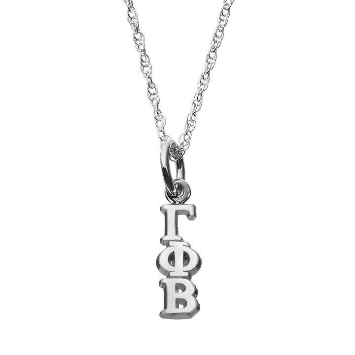 Logoart Gamma Sterling Silver Phi Beta Sorority Pendant Necklace, Women's, Size: 18, Grey