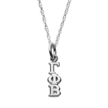Logoart Gamma Sterling Silver Phi Beta Sorority Pendant Necklace, Women's, Size: 18, Grey