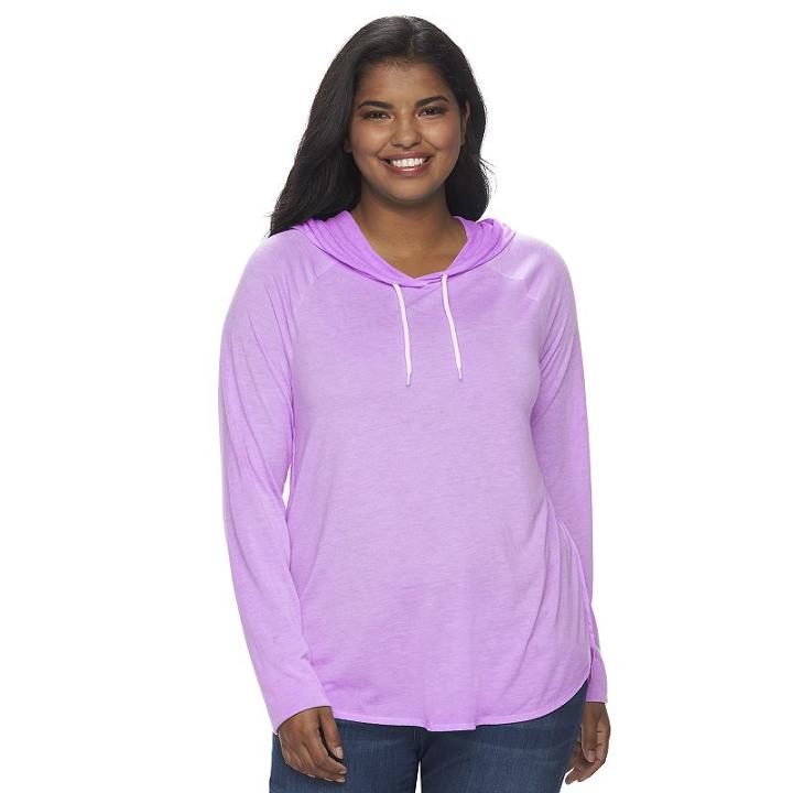 Juniors' Plus Size So&reg; Long Sleeve Hoodie, Girl's, Size: 2xl, Med Purple
