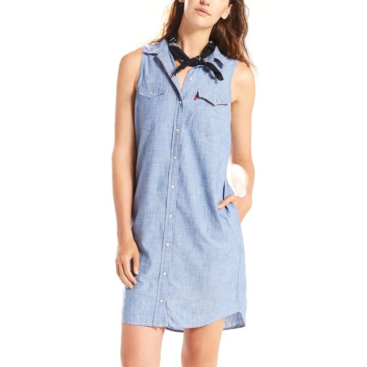 Women's Levi's&reg; Modern Western Jean Shirtdress, Size: Small, Blue