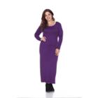 Plus Size White Mark Solid Maxi Dress, Women's, Size: 2xl, Purple