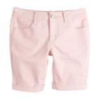 Girls 7-16 So&reg; Cuffed Bermuda Jean Shorts, Size: 12, Brt Pink