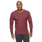 Big & Tall Sonoma Goods For Life&trade; Supersoft Modern-fit Henley, Men's, Size: 3xl Tall, Dark Red