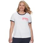 Juniors' Plus Size So&reg; Beach Squad Ringer Tee, Size: 2xl, White