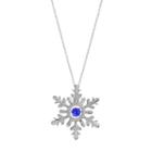 Sterling Silver Lab-created Sapphire Snowflake Pendant Necklace, Women's, Size: 18, Blue