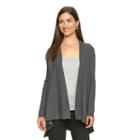 Women's Dana Buchman Open-front Ribbed Cardigan, Size: Medium, Grey Other