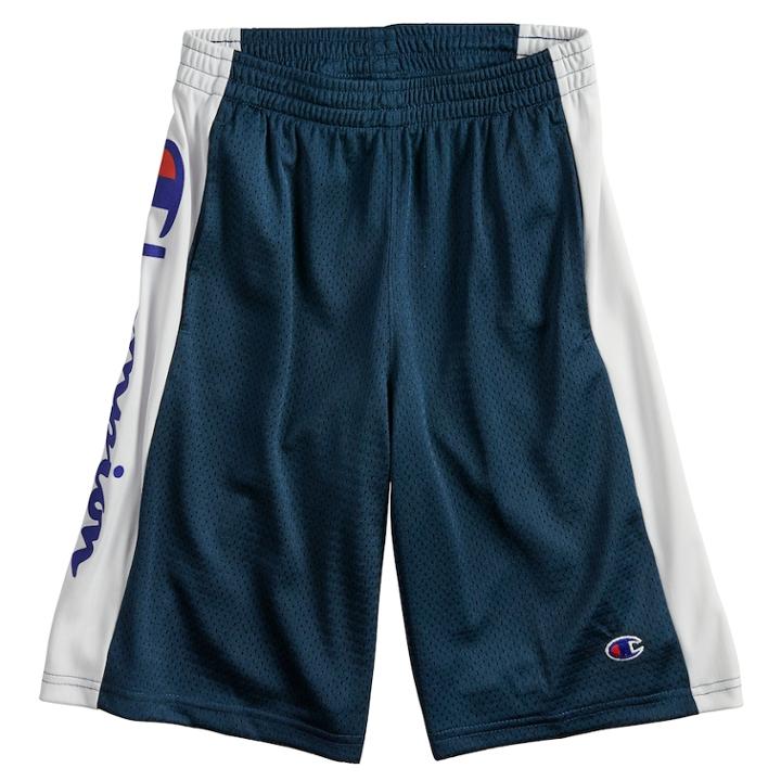 Boys 8-20 Champion Script Shorts, Size: Large, Blue (navy)