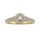 Round-cut Diamond Halo Engagement Ring In 10k Gold (1/4 Ct. T.w.), Women's, Size: 9, White