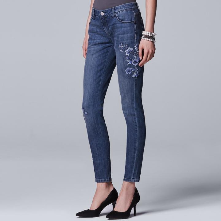 Women's Simply Vera Vera Wang Skinny Jeans, Size: 4, Light Blue