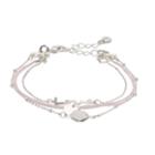 Lc Lauren Conrad Simulated Crystal Love Multistrand Nickel Free Bracelet, Women's, Pink