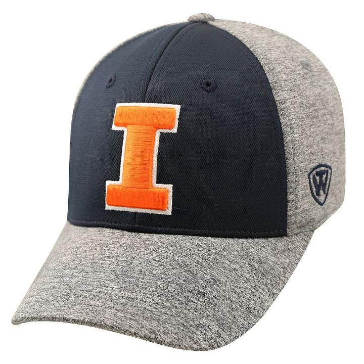 Adult Top Of The World Illinois Fighting Illini Pressure One-fit Cap, Blue (navy)