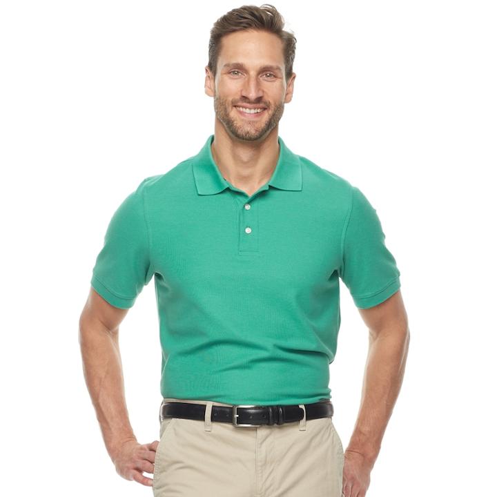 Men's Croft & Barrow&reg; Pique Performance Polo, Size: Large, Med Green