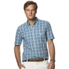 Big & Tall Chaps Classic-fit Plaid Poplin Button-down Shirt, Men's, Size: L Tall, Green