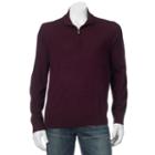 Men's Apt. 9&reg; Modern-fit Merino Wool-blend Quarter-zip Sweater, Size: Small, Dark Red