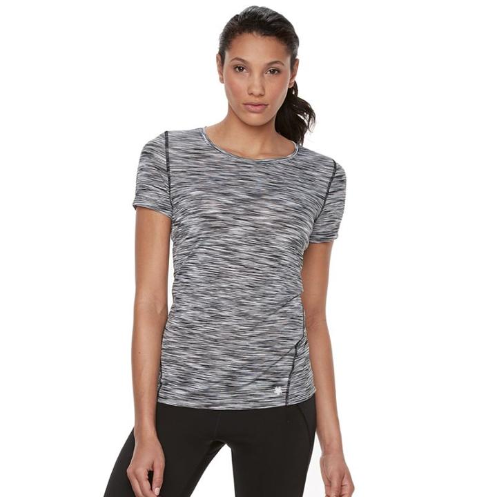 Women's Tek Gear&reg; Space-dyed Performance Tee, Size: Large, Light Grey
