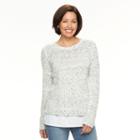 Women's Croft & Barrow&reg; Textured Mock-layer Sweater, Size: Xl, White