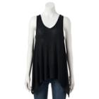 Juniors' Pink Republic Sharkbite V-neck Tank, Girl's, Size: Large, Black