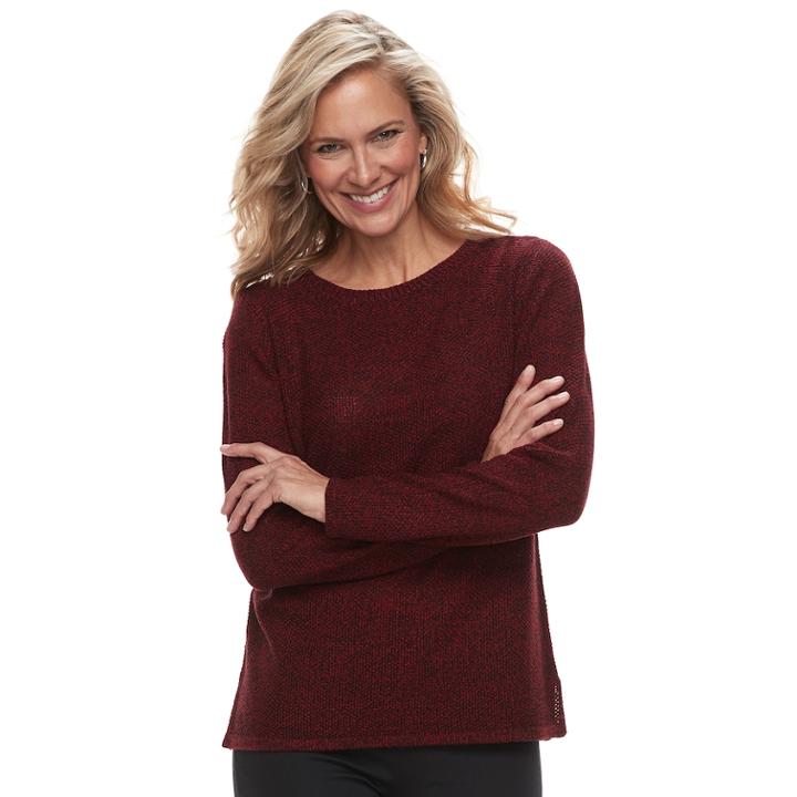 Women's Croft & Barrow Seed-stitch Crewneck Sweater, Size: Xxl, Med Red