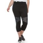 Juniors' Plus Size So&reg; Mesh Inset Active Capris, Teens, Size: 1xl, Black