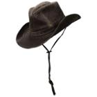 Men's Brown Weathered-leather Outback Safari Hat, Size: 3xl