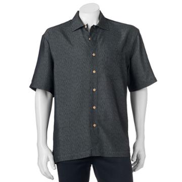 Men's Batik Bay Casual Button-down Shirt, Size: Large, Black