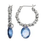 Simply Vera Vera Wang Oval Drop Nickel Free Beaded Hoop Earrings, Women's, Blue