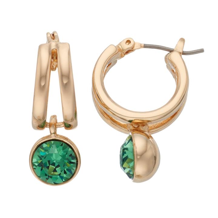 Dana Buchman Round Drop Hoop Earrings, Women's, Green