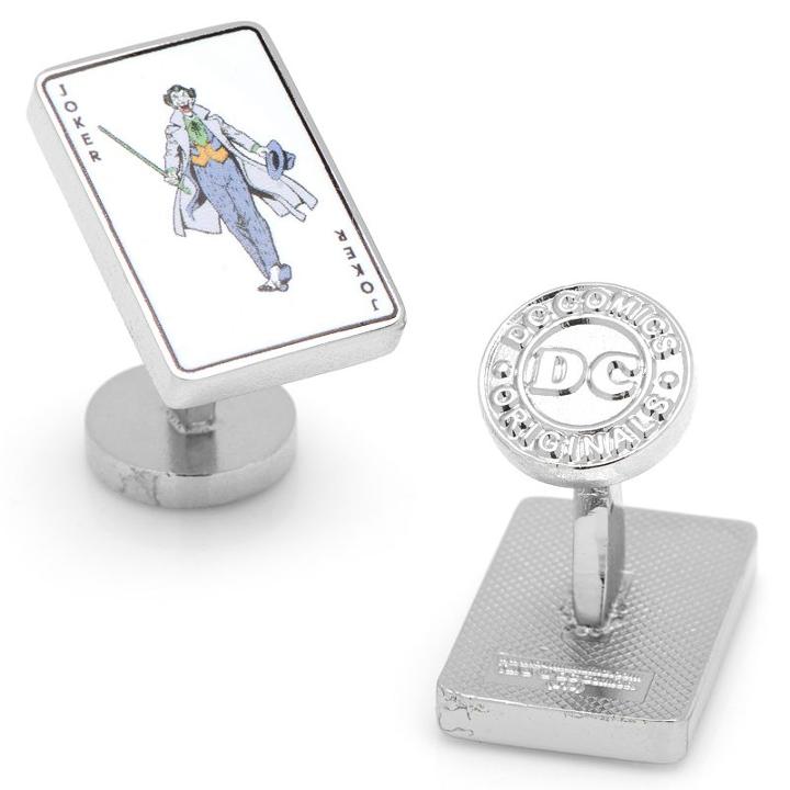 Dc Comics Joker Card Cuff Links, Men's, White