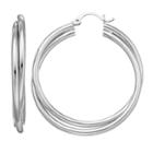 Simply Vera Vera Wang Crisscross Double Hoop Earrings, Women's, Silver