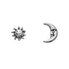 Itsy Bitsy Sterling Silver Sun & Moon Mismatch Stud Earrings, Women's, Grey